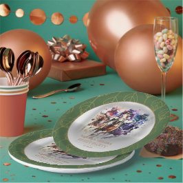 Elegantes Race Horse Derby Party Reiten Pappteller