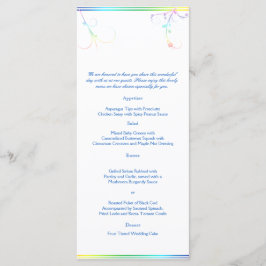 Elegantes Rainbow Floral Gay Wedding Menu Menükarte