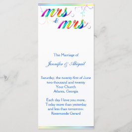Elegantes Rainbow Floral Gay Wedding Program Programm