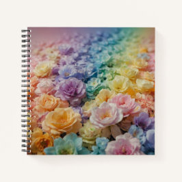 Elegantes Rainbow Floral Spiral einzigartiges Note Notizbuch