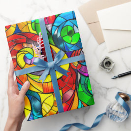 Elegantes Rainbow-gestanztes Glasmuster Geschenkpapier