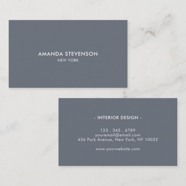 Elegantes Rauchen in Blau und Weiß beruflich Visitenkarte (Vorne/Hinten)