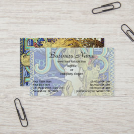 Elegantes Rauchen, Job von Alphonse Mucha Art Nouv Visitenkarte