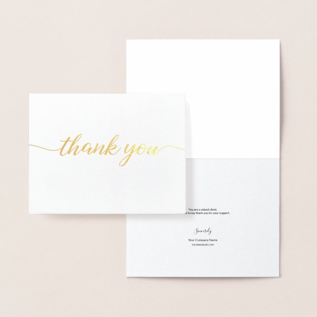 Elegantes Real Gold Foil NO Business Logo Folienkarte (Anzeige)