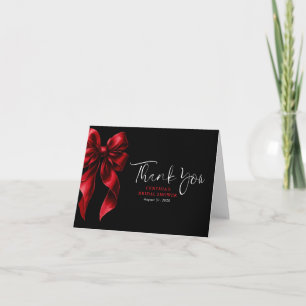 Elegantes Red Bow Black Brautparty Vielen Dank Dankeskarte