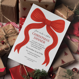 Elegantes Red Bow Christmas Party - Einladung