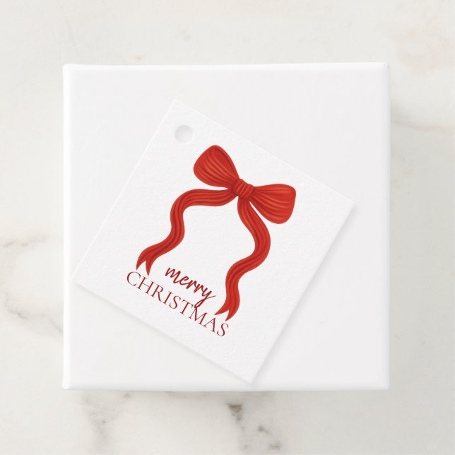 Elegantes Red Bow Christmas Party - Geschenkanhänger (Beispiel)