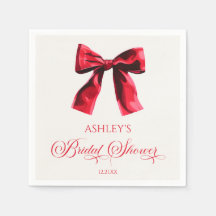 Elegantes Red Coquette Bow Brautparty