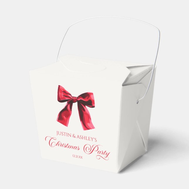 Elegantes Red Coquette Bow Weihnachts-Party Geschenkschachtel (Vorderseite)