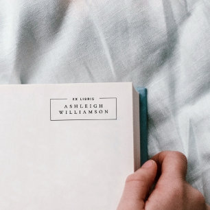 Elegantes Red Ex Libris Individuelle Name Buchzeic Permastempel