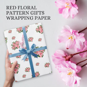 Elegantes Red Floral Muster Business Packaging Geschenkpapier