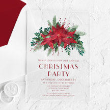 Elegantes Red Floral Poinsettia Weihnachtsfest Par