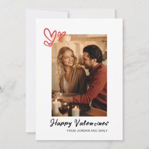 Elegantes Red Hearts Happy Valentine's Day 1 Foto Feiertagskarte
