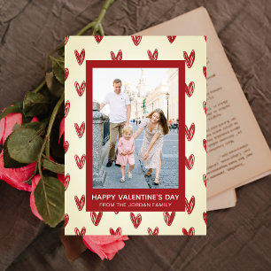 Elegantes Red Hearts Happy Valentine's Day 1 Foto Feiertagskarte