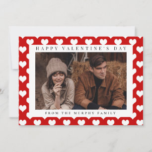 Elegantes Red Hearts Happy Valentine's Day 2 Foto Feiertagskarte