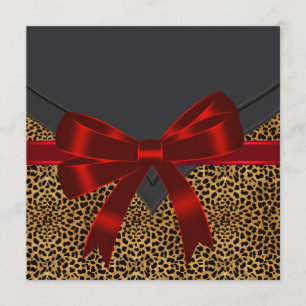 Elegantes Red Leopard Party Einladung