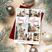 Elegantes Red Merry Christmas Calligraphy Foto