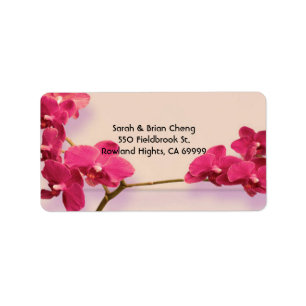 Elegantes Red Orchids Wedding Address Label Adressaufkleber