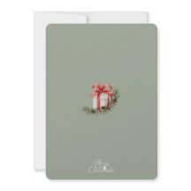 Elegantes Red Ribbon Gift & Pine Holiday Design