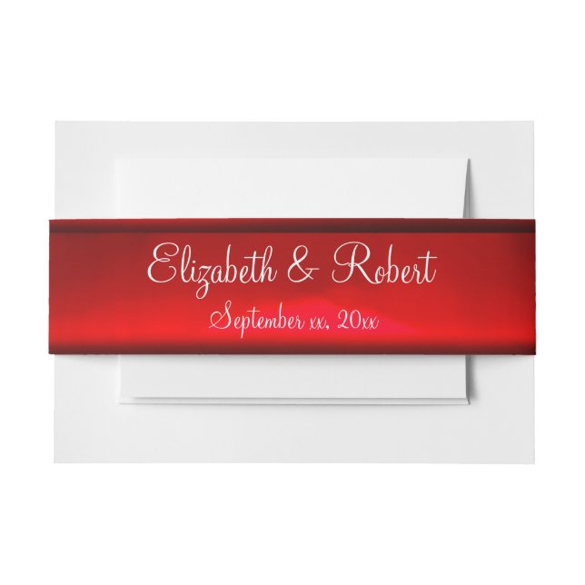 Elegantes Red Satin Ribbon Custom Bly Band (Vorderseite Beispiel)