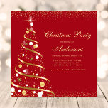 Elegantes Red Sparkle Christmas Tree Party Einladung<br><div class="desc">Elegante Red Sparkle Weihnachtsbaum-Party Einladung. Dieses Design zeichnet sich durch ein elegantes Winterdesign mit einem goldglänzenden Weihnachtsbaum auf einem roten Urlaubshintergrund aus. Ideal für eine Firmenfeier. Personalisieren Sie dieses individuelle Design mit Ihren eigenen Party-Details.</div>