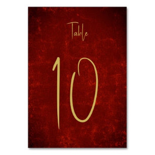 Elegantes Red Texture Gold Weihnachtsbuch Tischnummer