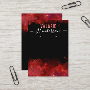 Elegantes Red Watercolor Earring Display Visitenkarte