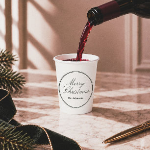 Elegantes redaktionelles Frohe Weihnachten Pappbecher
