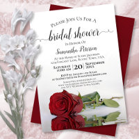 Elegantes Reflektierende Rote Rose Brautparty