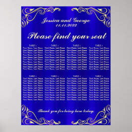 Elegantes Regal Golden Typografy Seating Chart Poster