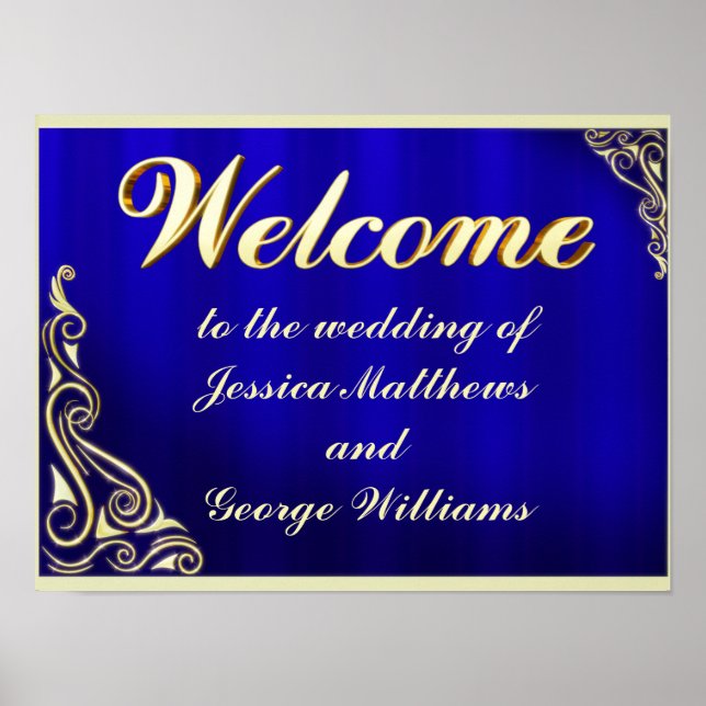 Elegantes Regal Golden Typografy Welcome Poster (Vorne)