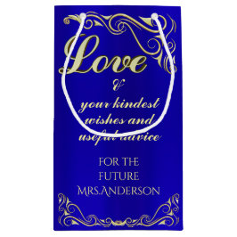 Elegantes Regal Golden und Royal Blue Brautparty Kleine Geschenktüte
