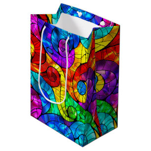 Elegantes Regenbogen-Buntglas-Muster Mittlere Geschenktüte