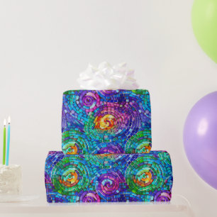 Elegantes Regenbogen-Juwel-Ton-Mosaikglas-Muster Geschenkpapier