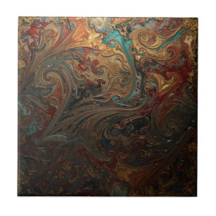 Elegantes reiches Kupferpatina Metallgold Fliese