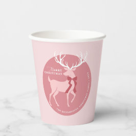 Elegantes Reindeer Personalisiertes Weihnachtsfest Pappbecher