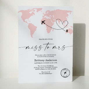 Elegantes Reisen von Miss zu Mrs Brautparty-Einlad Einladung