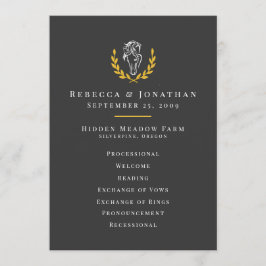 Elegantes Reit-Hochzeitsprogramm 5x7 Programm