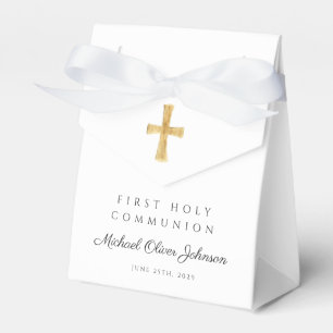 Elegantes religiöses Kreuz erste heilige Kommunion Geschenkschachtel
