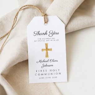 Elegantes religiöses Kreuz Erste Kommunion Geschenkanhänger