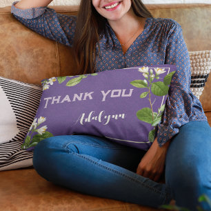 Elegantes Retro-Blumenmuster mit individuellem Nam Lendenkissen