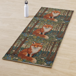 Elegantes Retro-boho rotes Foxenwaldtier Yogamatte