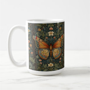 Elegantes Retro-Boho Schmetterling botanisches Grü Kaffeetasse