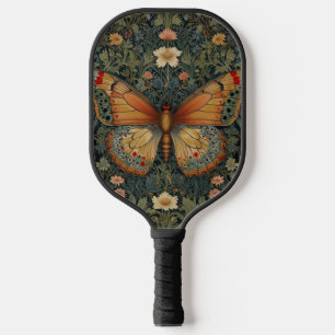 Elegantes Retro-Boho Schmetterling botanisches Grü Pickleball Schläger