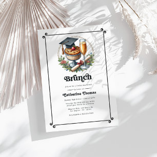 Elegantes Retro Brunch Graduation Party Foto Einladung