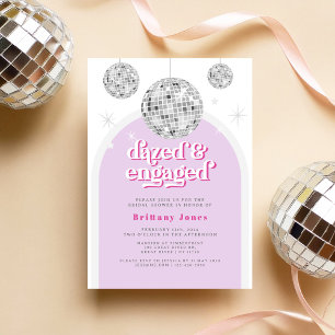 Elegantes Retro Disco Groove Brautparty Foto Einladung