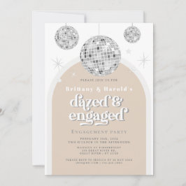 Elegantes Retro Disco Groove Verlobung Foto Einladung