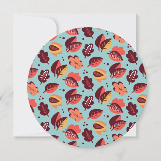 Elegantes Retro Erntedank-Abendessen-Fall-Laub Einladung (Vorderseite)