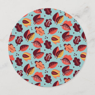 Elegantes Retro Erntedank-Abendessen-Fall-Laub Einladung