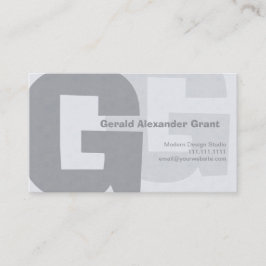Elegantes Retro großes blaues Grau G Visitenkarte